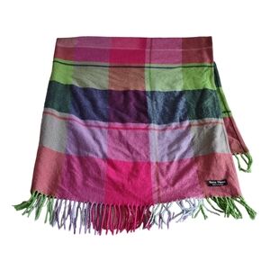 Roca Home Lambswool Blend Plaid Multicolor Fringe Tassel Hem Throw Blanket